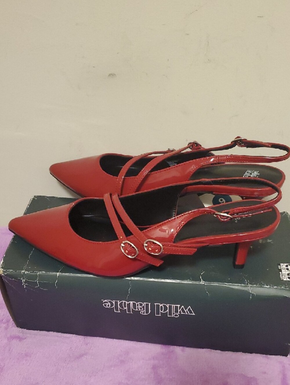 wild fable Red Pointed-Toe Double-Strap Mary Jane Flats - Picture 3 of 5